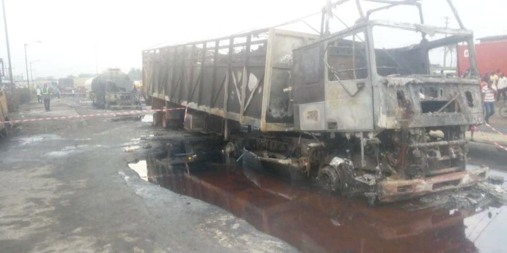 Four vehicles burnt in fuel tanker explosion at Mile-2